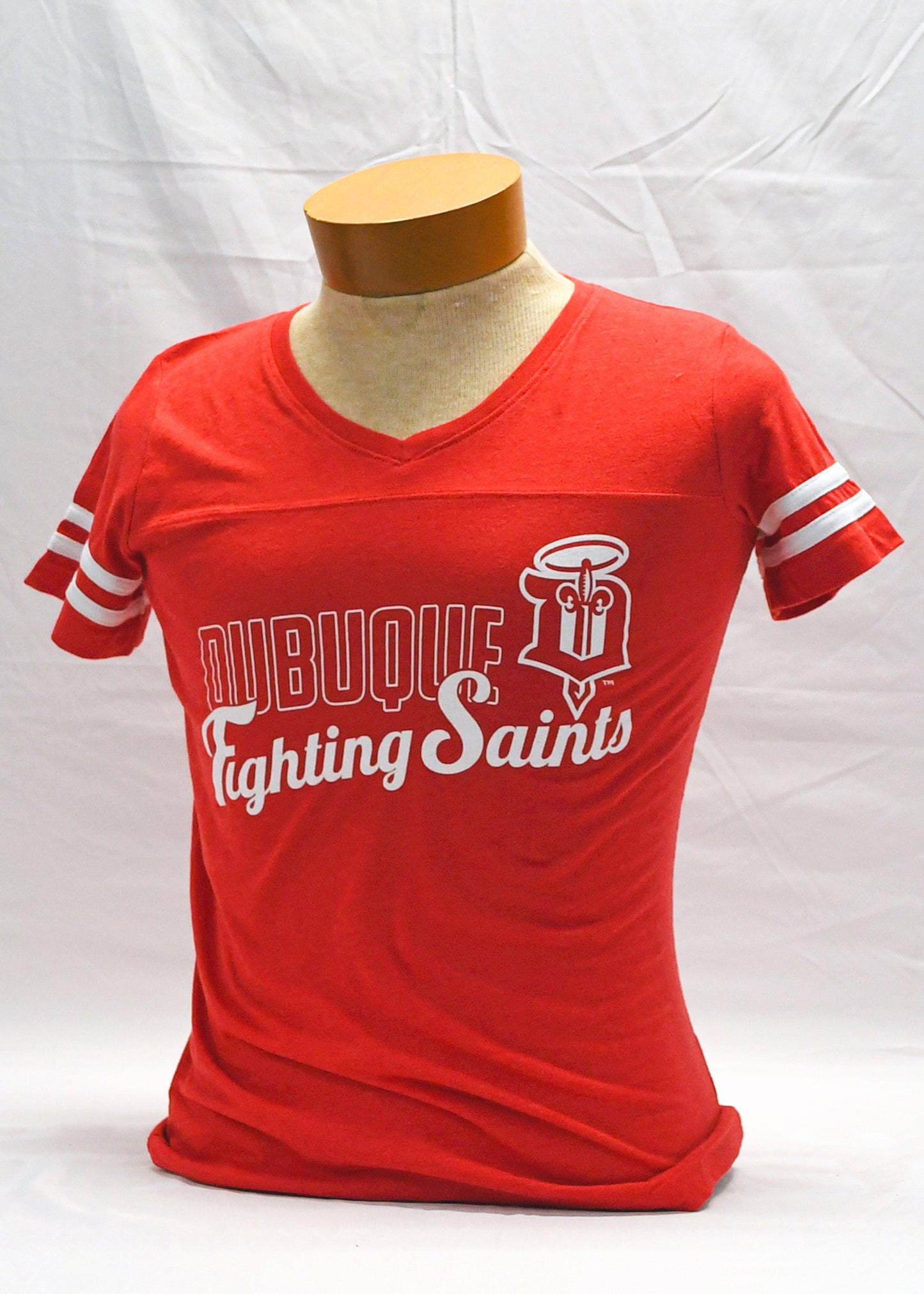 Women's Red V-Neck Shirt "Football"