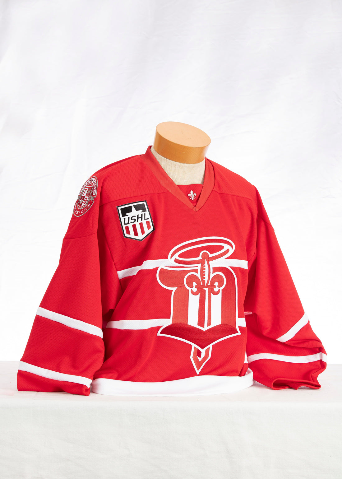 Red and White Replica Jerseys "Replica" Dubuque Fighting Saints